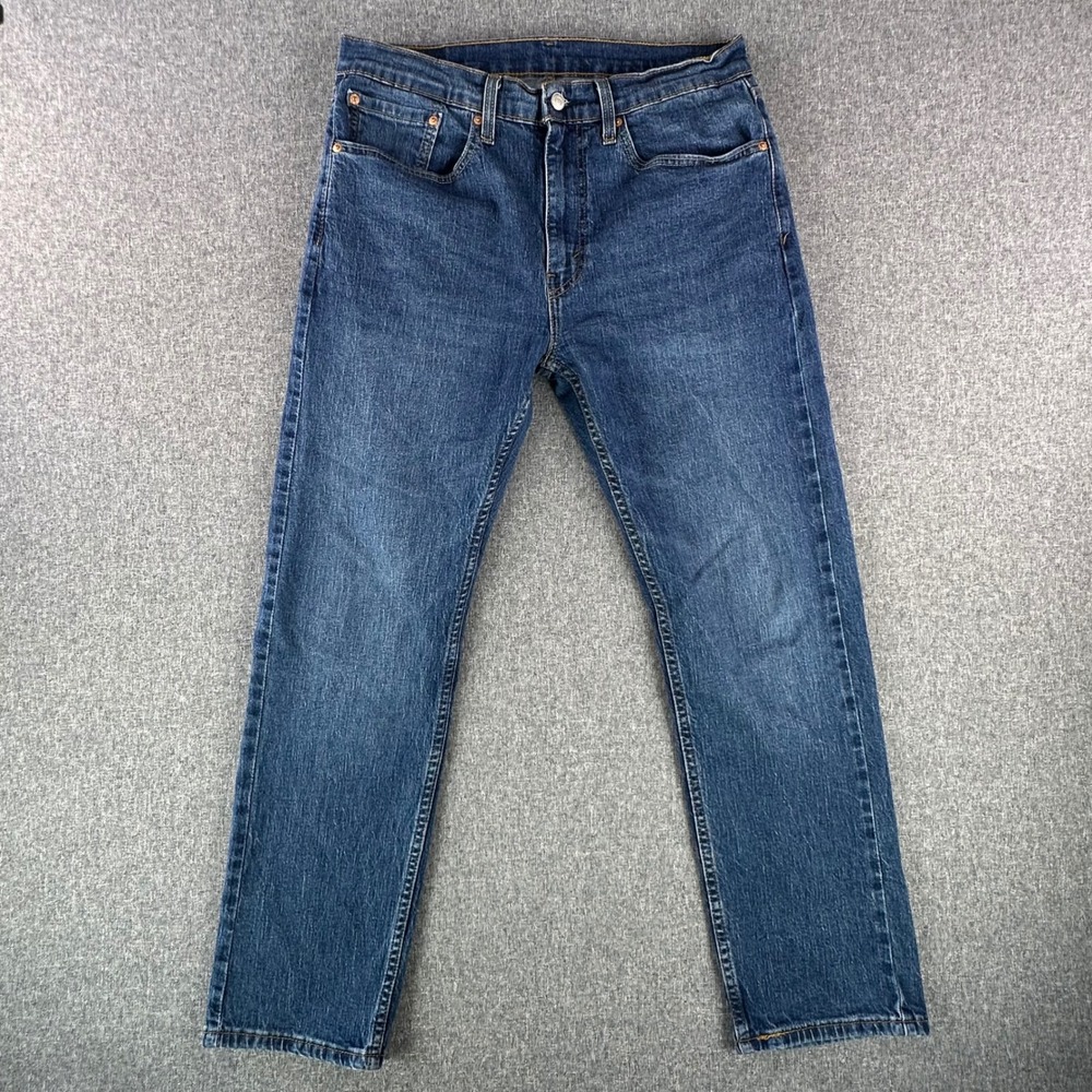 Levi's Jeans Mens 34x30 505 Regular Fit Blue Stretch Denim EXCELLENT